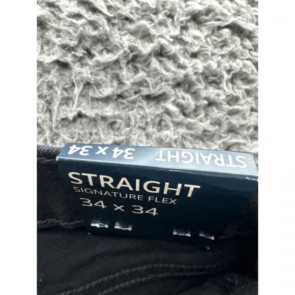 NWT J. Crew Straight Signature Flex Denim Jeans Dark Shadow Mens Size 34 x 34 Slim Straight